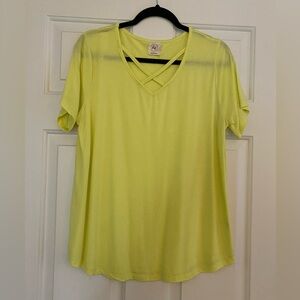 Women's Yellow V-Neck Top